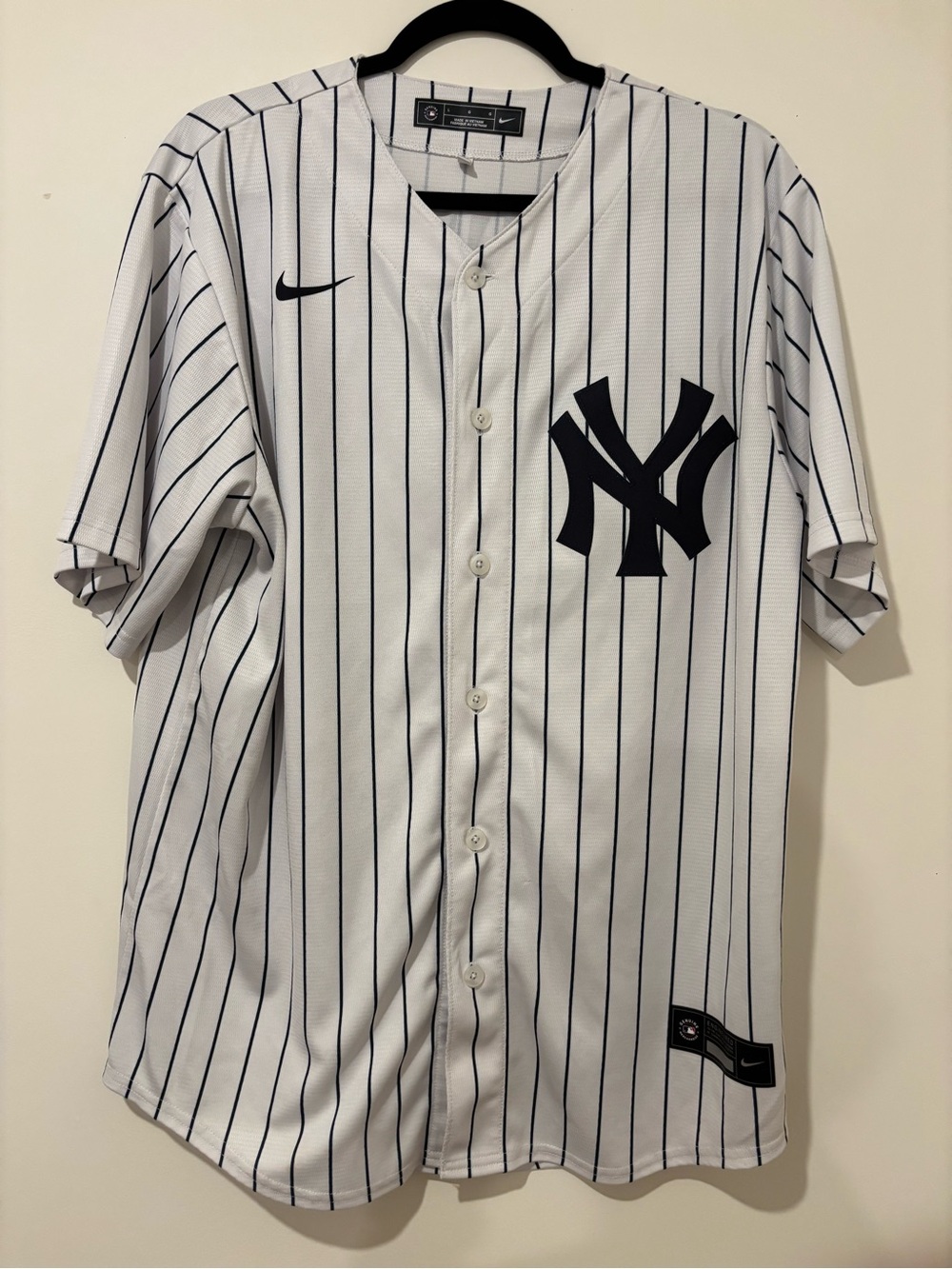 New York Yankees Benintendi #18 White Pinstripe Nike Jersey